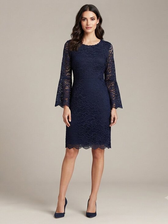 Ivanka Trump Dresses & Skirts - Ivanka Trump Navy Floral Lace Dress Sz 14